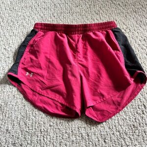 Under Armour Pink and Black Athletic Shorts with Pockets